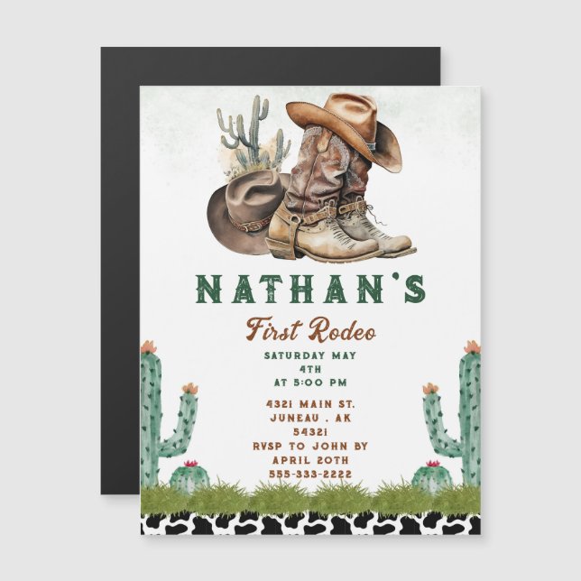 First Rodeo Western Horse  Cowboy Hat Cactus (Front/Back)