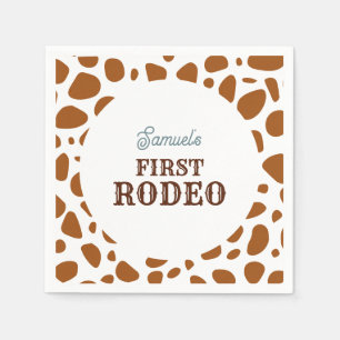 First Rodeo Wild West Brown Boy First Birthday Napkin