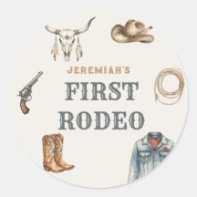 First Rodeo Wild West Cowboy Blue Birthday