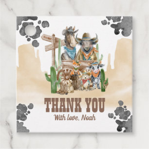 First Rodeo Wild West Thank You Favour Tags