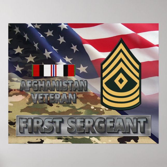 First Sergeant Afghanistan Campaign Ribbon Poster (Front)