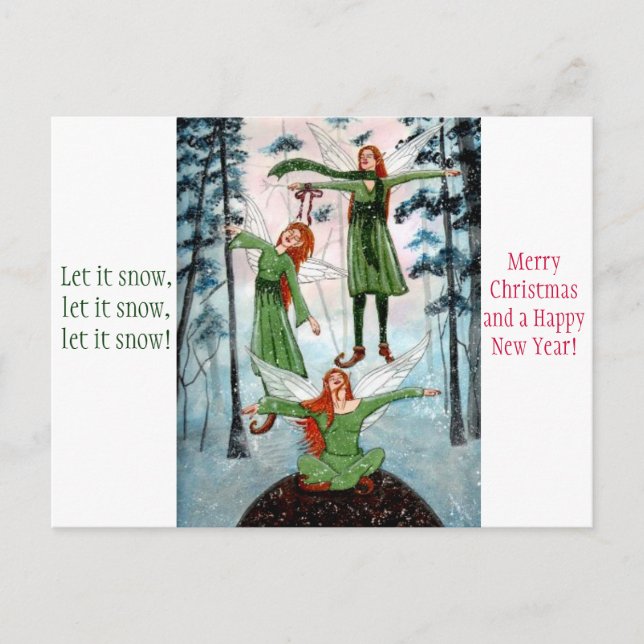 First Snow Fairyphoria Christmas Postcard (Front)