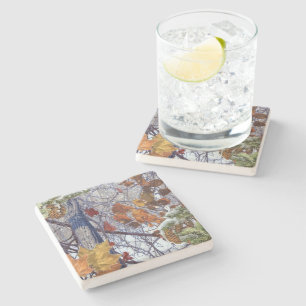 First Snow Winter Camouflage Decor Stone Coaster