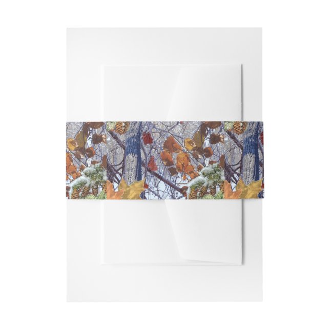 First Snow Winter Camouflage Print Invitation Belly Band (Front Example)