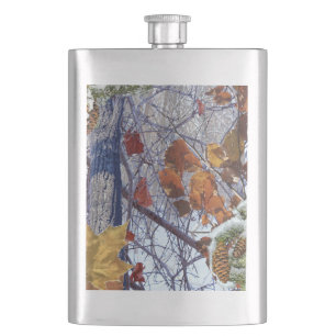 First Snow Winter Camouflage Style Hip Flask