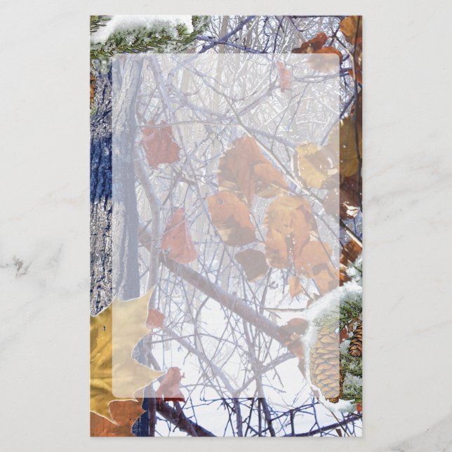 First Snow Winter Camouflage Style Stationery (Front)