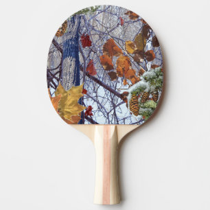 First Snow Winter Scene Camouflage Painting Ping Pong Paddle
