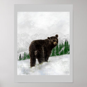 First Snowfall Black Bear Mountain Wilderness Poster
