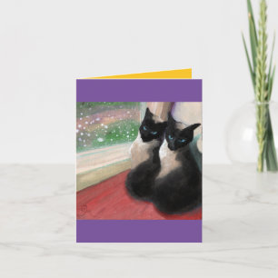 First Snowfall - Christmas Kitties Holiday Card