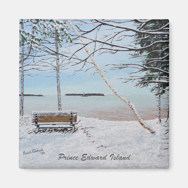 First Snowfall Square Magnet (Front)