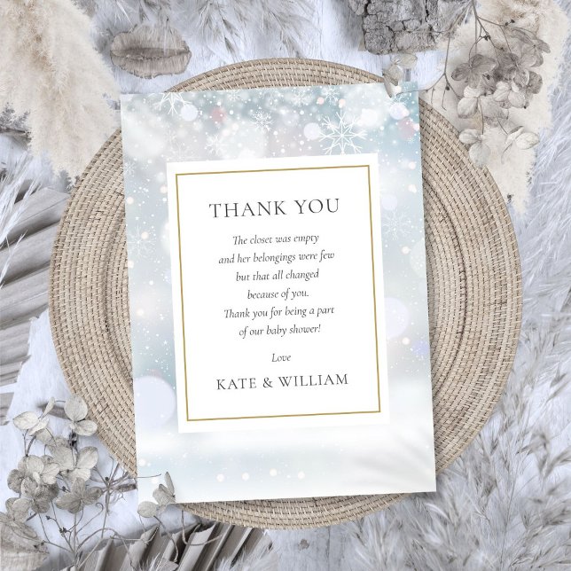 First Snowflakes Baby Shower Poem Thank You Card (First Snowflakes Baby Shower Poem Thank You Card)