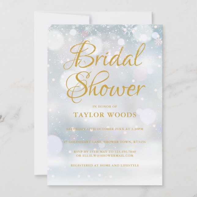 First Snowflakes bridal shower Invitation (Front)
