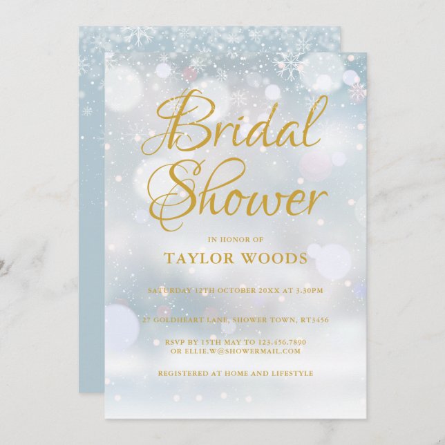 First Snowflakes bridal shower Invitation (Front/Back)