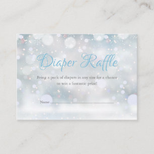 First Snowflakes Diaper Raffle Baby Shower Enclosure Card