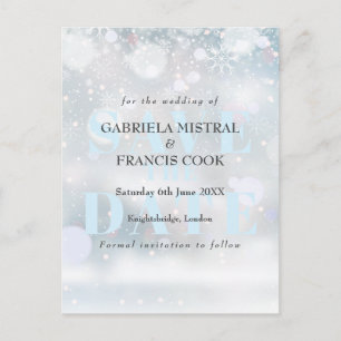 First Snowflakes Save the Date Card