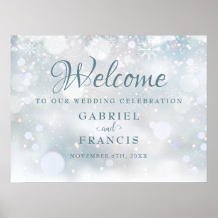 First Snowflakes Winter Wedding Welcome Sign