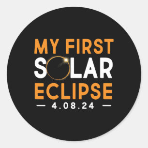 First Solar Eclipse Shirt Boys Girls 2024 Solar Ec Classic Round Sticker