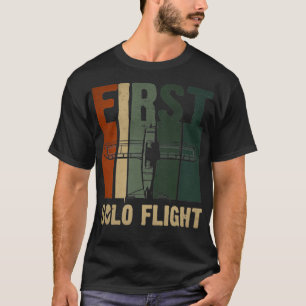 First Solo Flight Pilot Aircraft Airplane Retro 2 T-Shirt