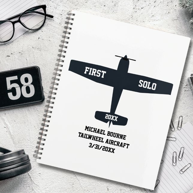 First Solo Simple Aeroplane, Personalised Aviation Planner (front)