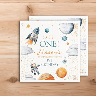 First Space Adventure Boy Birthday Napkins