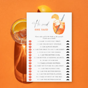 first spritz bridal shower He said she said game