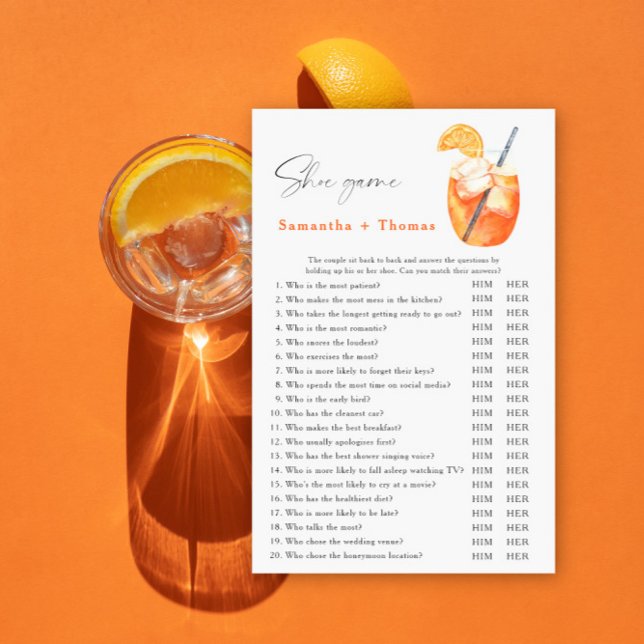 first spritz cocktail bridal shower Shoe game (Creator Uploaded)