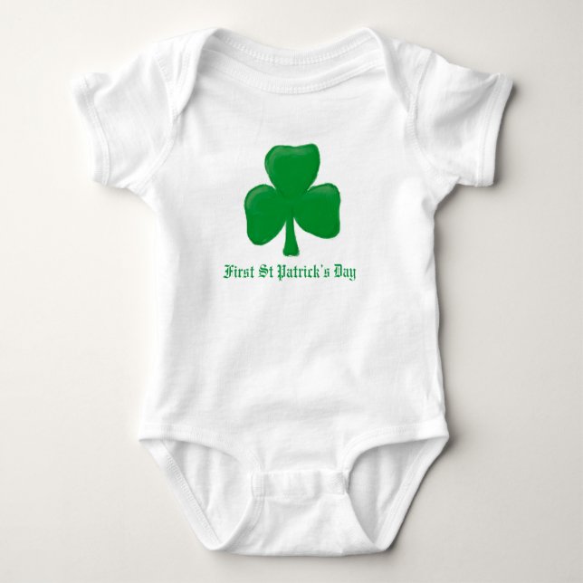 First St Patricks Day Baby Bodysuit (Front)