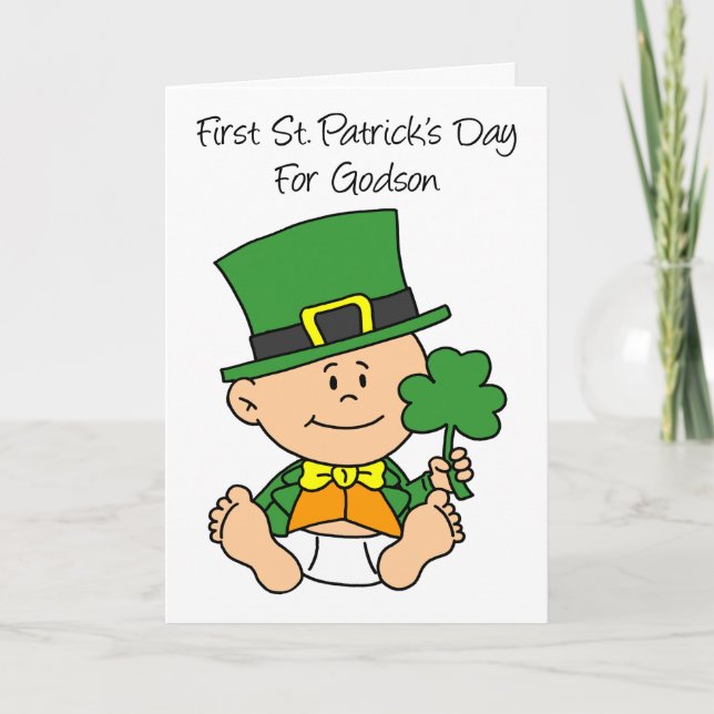 First St Patrick's Day For Godson Card (Front)