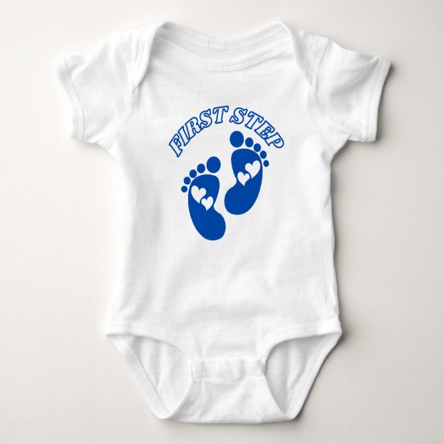 First Step Baby Bodysuit for Boys. (Front)