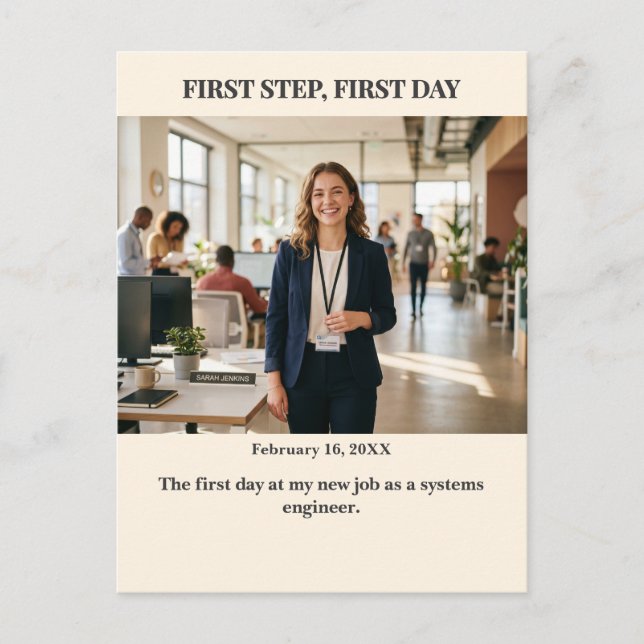 First Step First Day Custom Photo Postcard (Front)