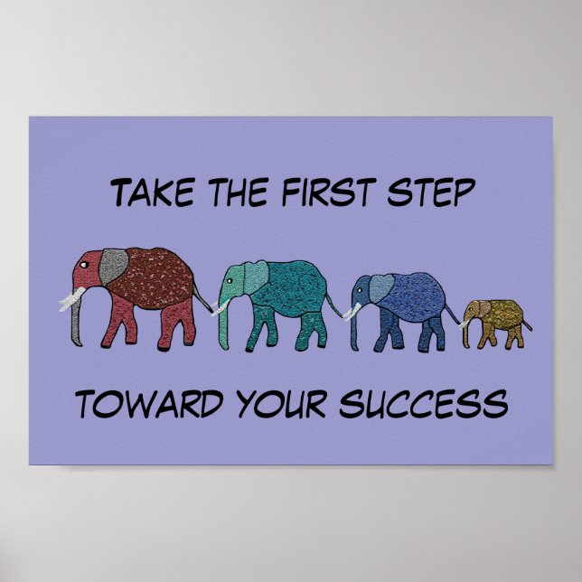 First Step Towards Success Motivational Poster (Front)