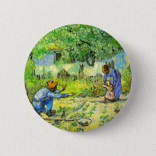 First steps, 1890 Vincent van Gogh. 6 Cm Round Badge
