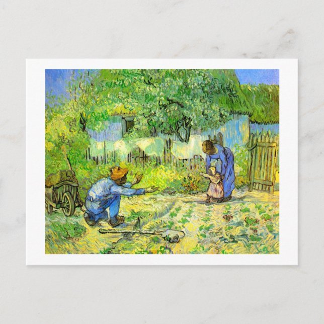 First steps, 1890 Vincent van Gogh. Postcard (Front)