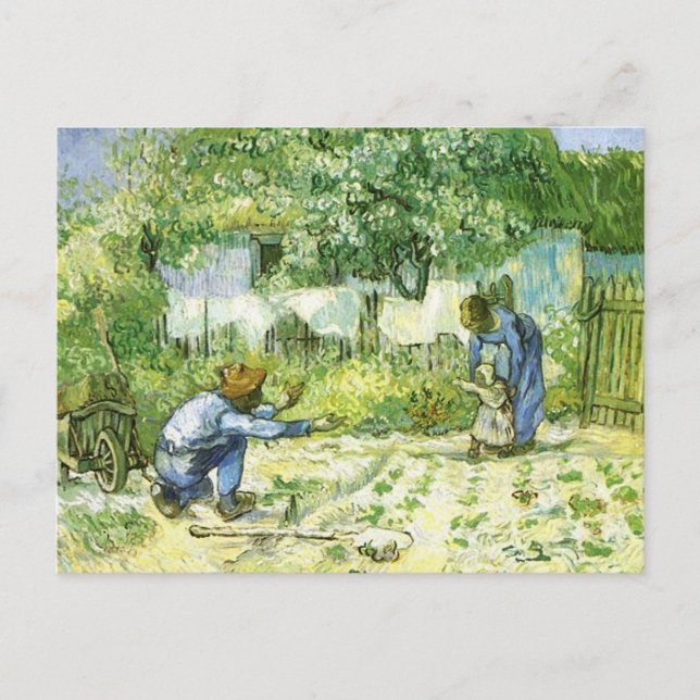 First steps, 1890 Vincent van Gogh. Postcard (Front)