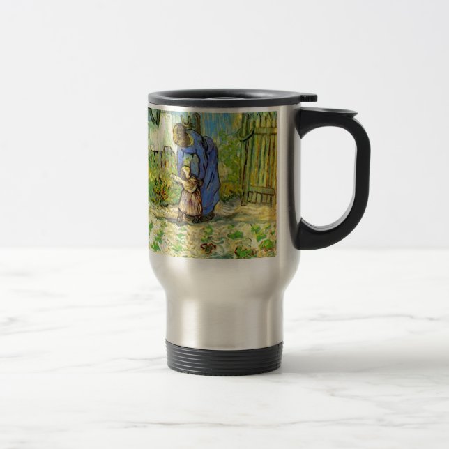 First steps, 1890 Vincent van Gogh. Travel Mug (Right)
