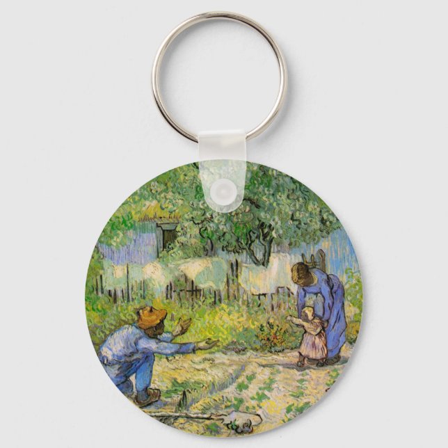 First Steps (after Millet) by Vincent van Gogh Key Ring (Front)