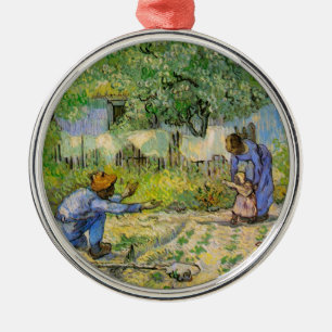 First Steps (after Millet) by Vincent van Gogh Metal Tree Decoration