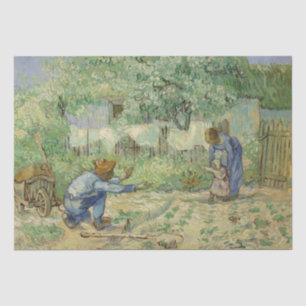First Steps after Millet by Vincent Van Gogh Tissue Paper