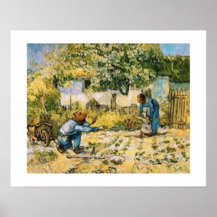 "First steps" by Vincent Van Gogh Fine Art  Poster