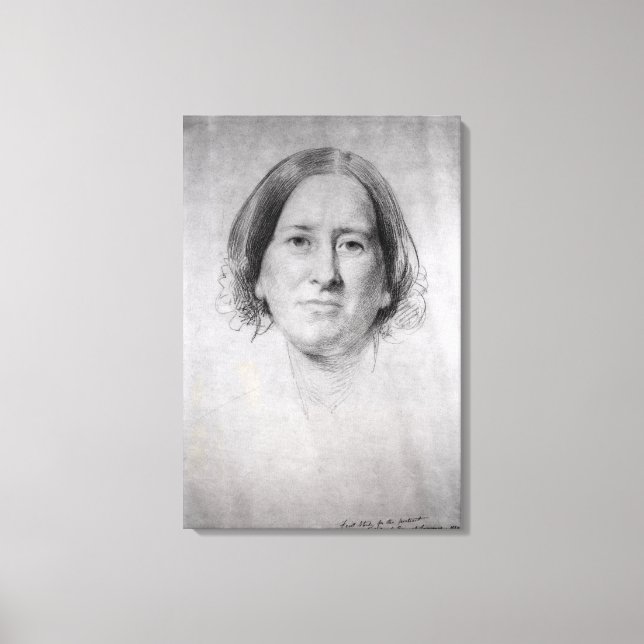 First Study for the Portrait of George Eliot Canvas Print (Front)