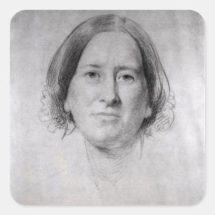 First Study for the Portrait of George Eliot Square Sticker