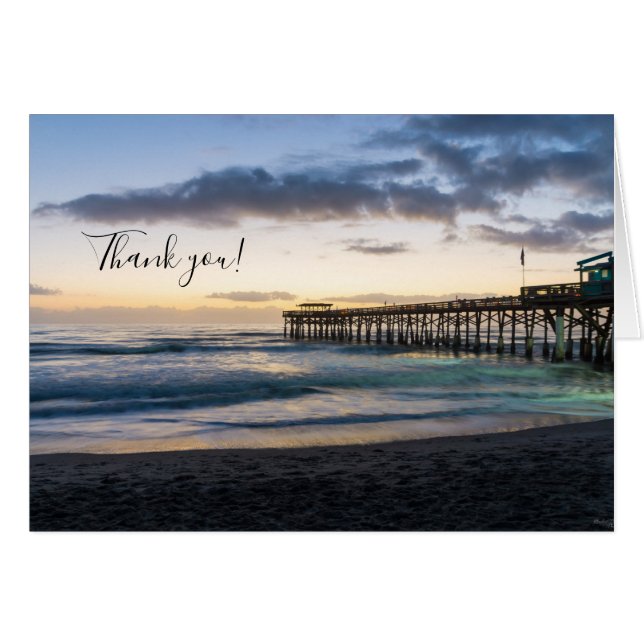 First Sunrise At Cocoa Thank You Card (Front Horizontal)