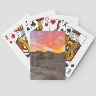 First Sunset of the Day Playing Cards