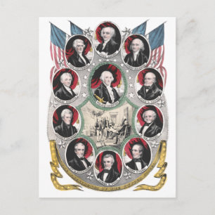 First Ten Presidents of the United States Postcard
