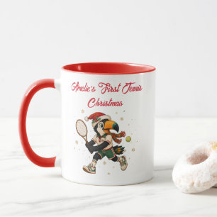 First Tennis Christmas Cute Toucan Personalised Mug