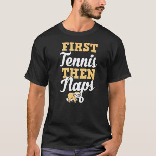 First Tennis Then Naps Sloth Christmas T-Shirt