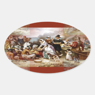 first thanksgiving oval sticker