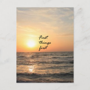 First Things First Postcard