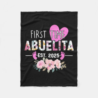 First Time Abuelita Est 2025 New Grandma Baby Anno Fleece Blanket