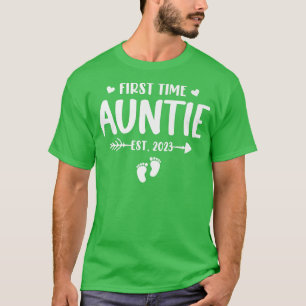 First Time Auntie Est 2023 Soon To Be Aunt Gender T-Shirt
